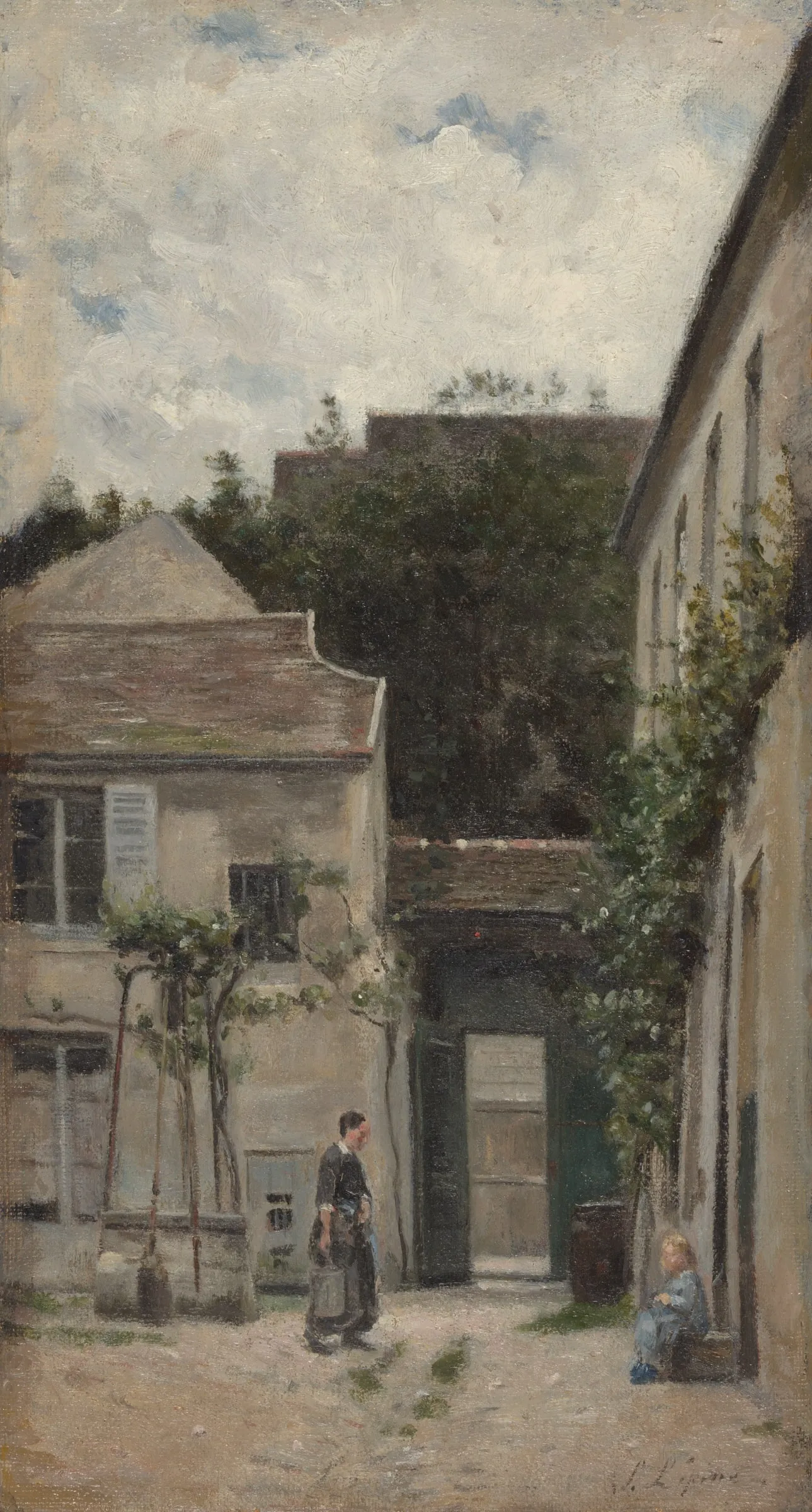 A work made of oil on canvas.