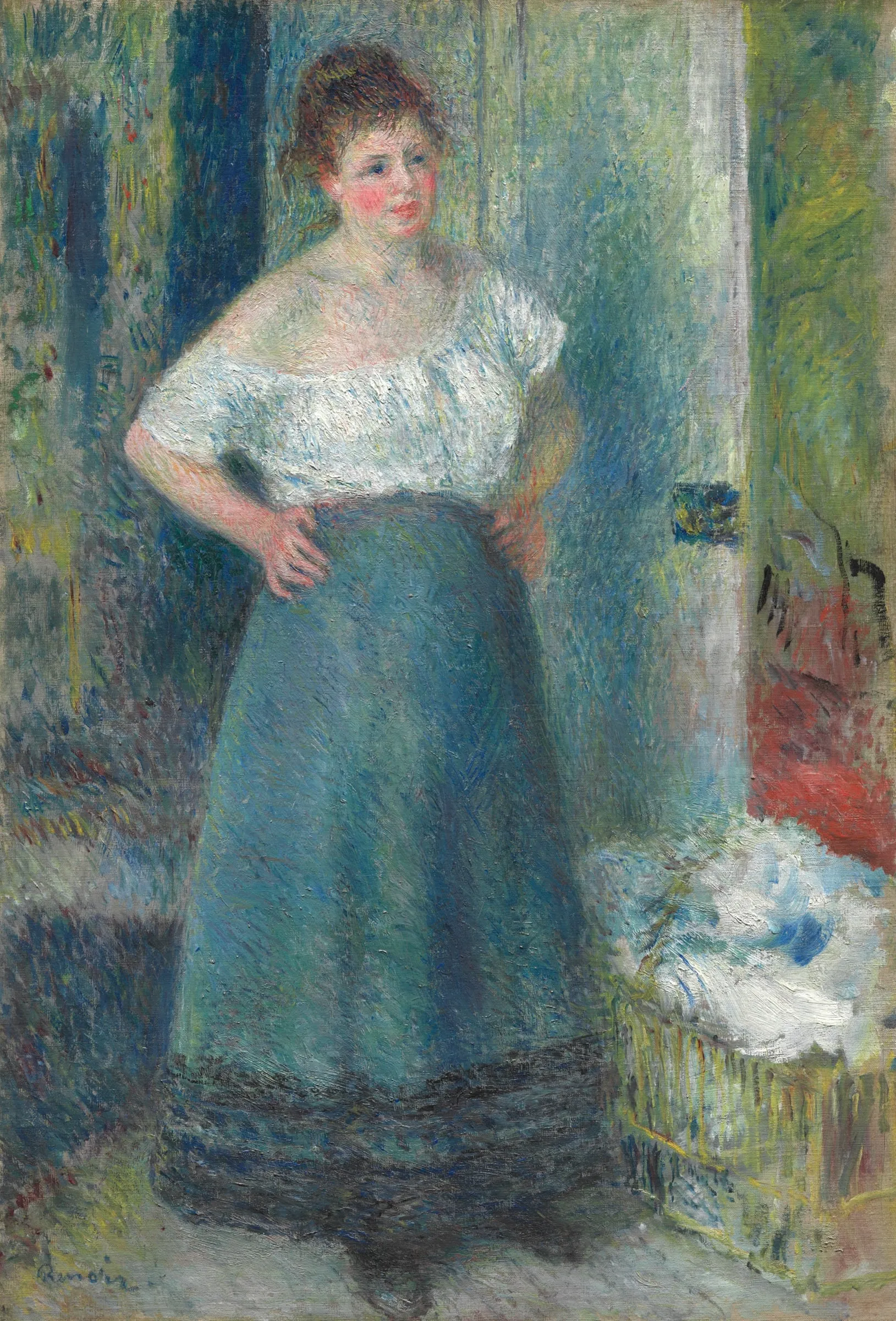 A work made of oil on canvas.