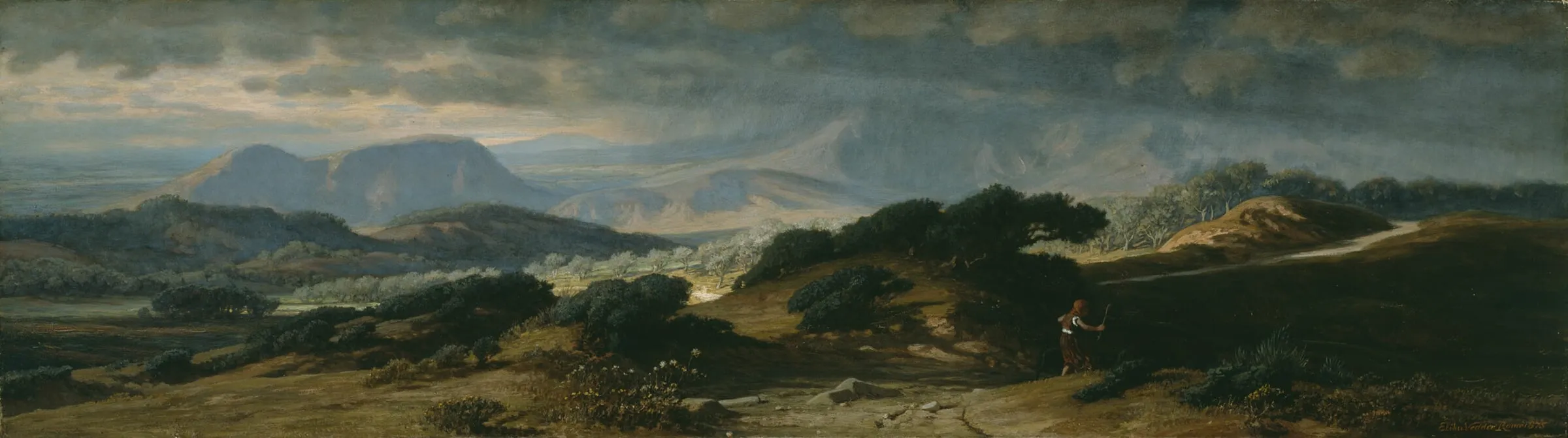 A work made of oil on canvas.